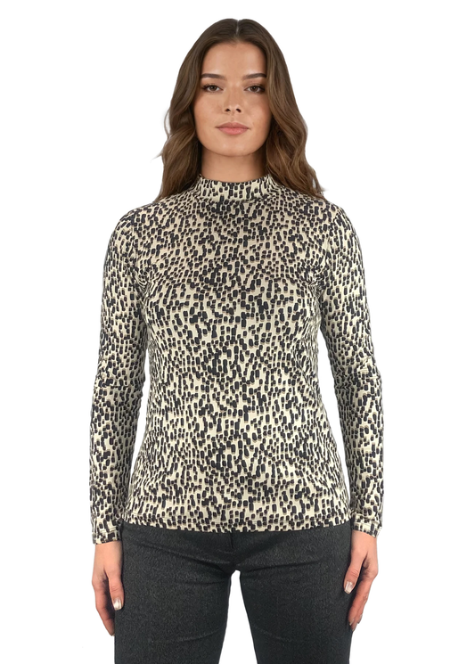 Дамска  блуза - тениска с дълъг ръкав  полу-поло - Decade.shop